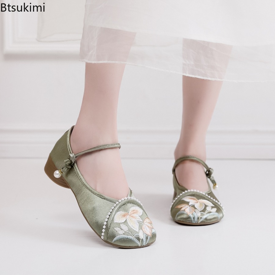Ethnic Fashion - 패션 자수 중국 스타일 낮은 굽