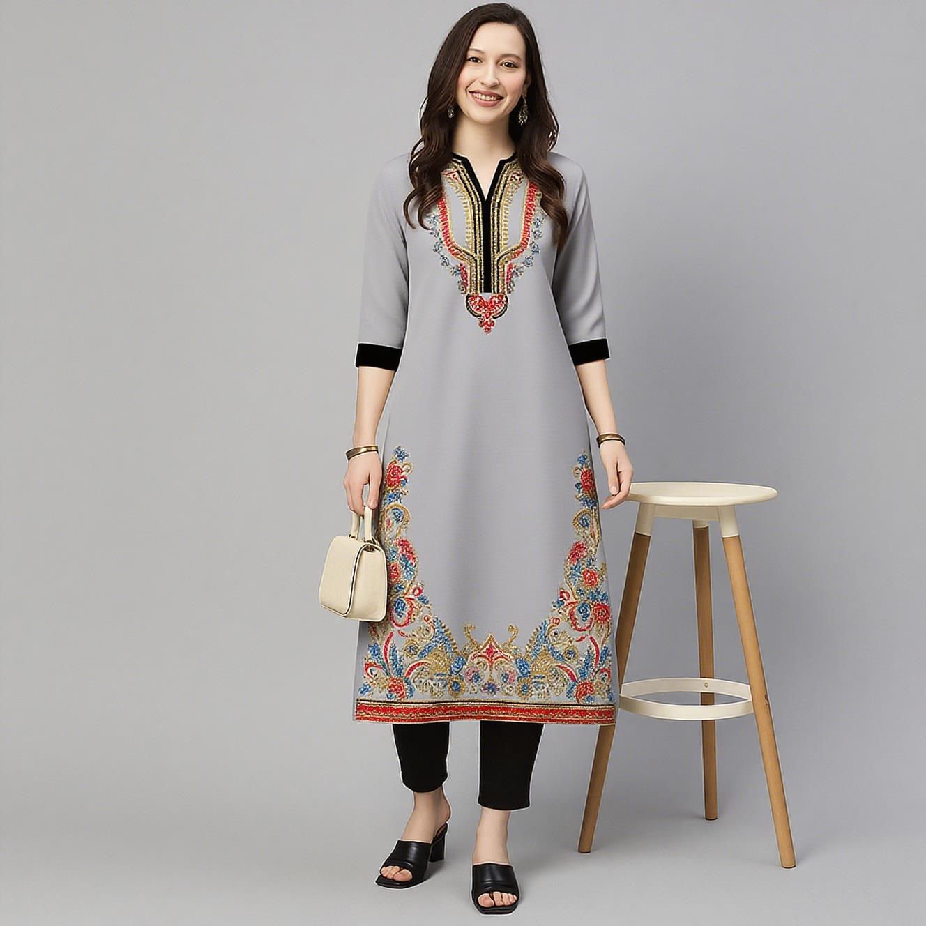 Ethnic Fashion Kurtis - 무슬림 쿠르트 여성 캐주얼 패션 드레스