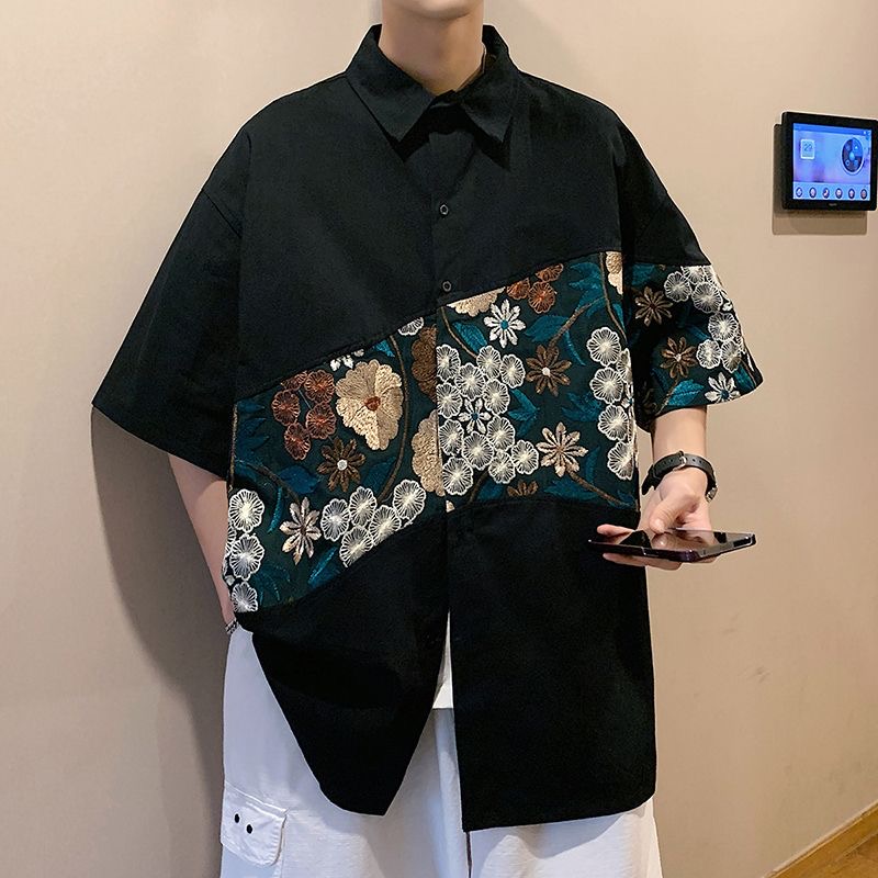 Urban Ethnic Fashion - XXL 에스닉 스타일 자수 남성 여름
