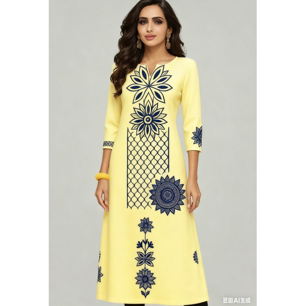Ethnic Fashion Kurtis - 국가 스타일 여성 쿠르트 캐주얼 패션