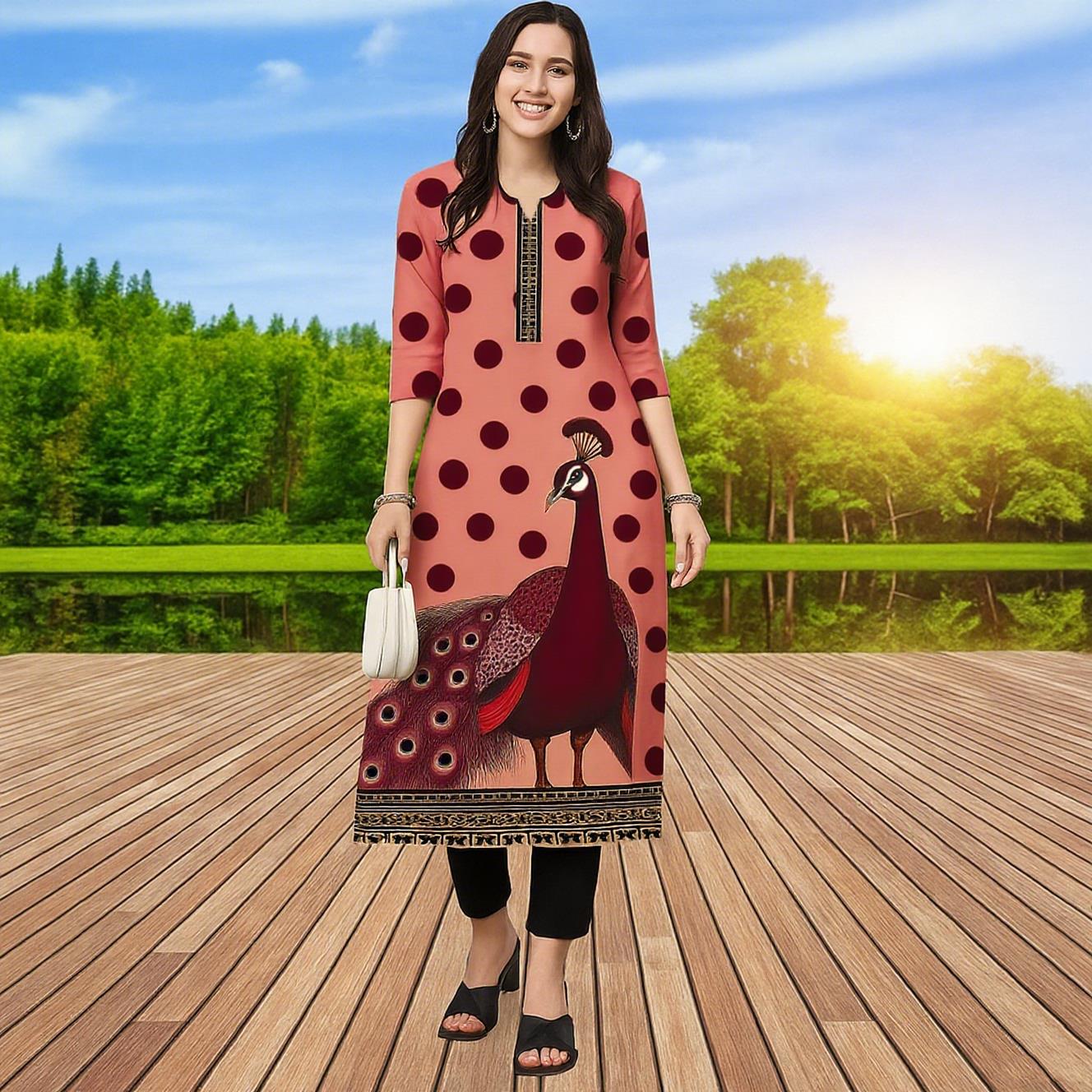 Ethnic Fashion Kurtis - 무슬림 쿠르트 여성 캐주얼 패션 드레스