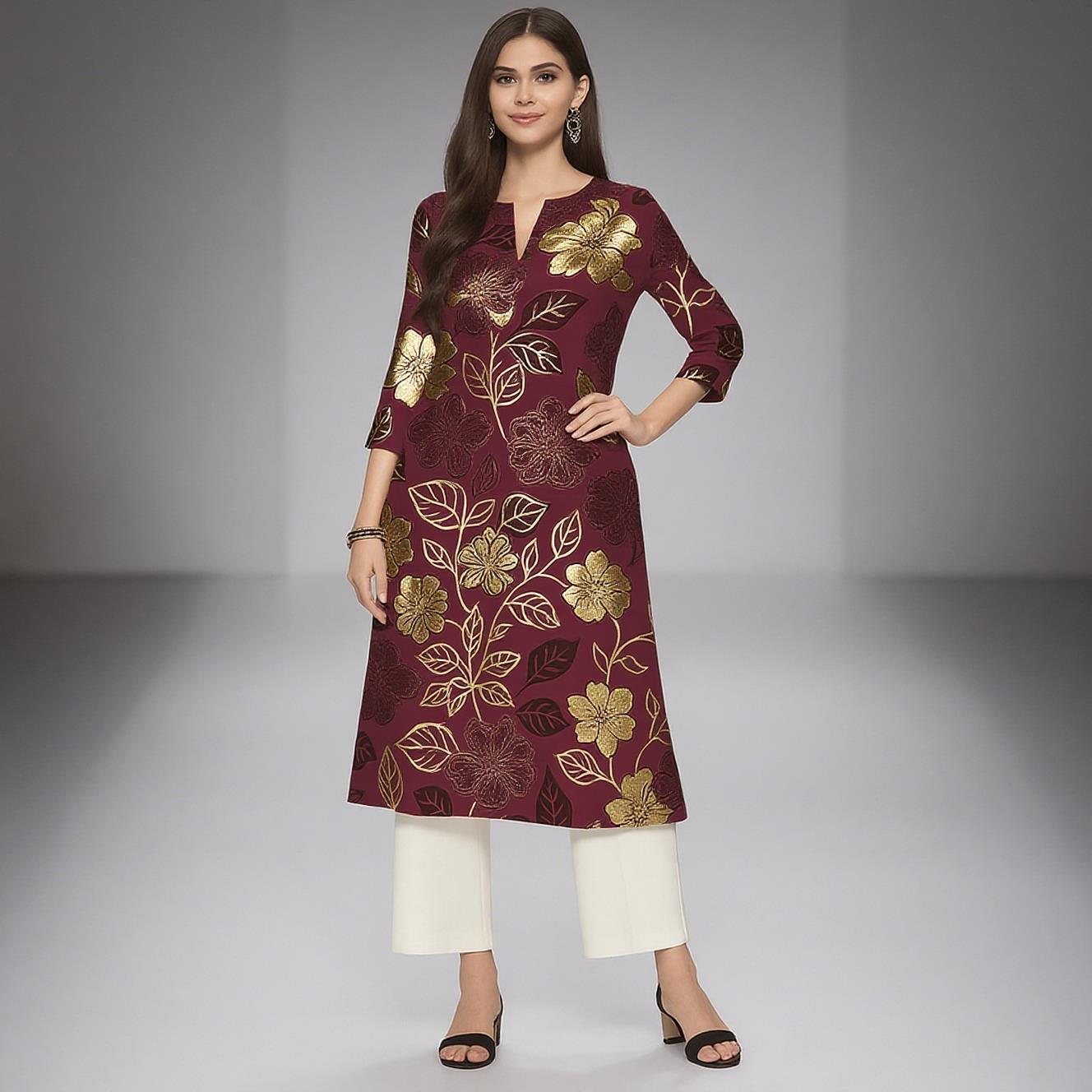 무슬림 여성용 쿠르트 캐주얼 패션 드레스 스트레이트 튜 - Ethnic Fashion Kurtis 리뷰 및 가격