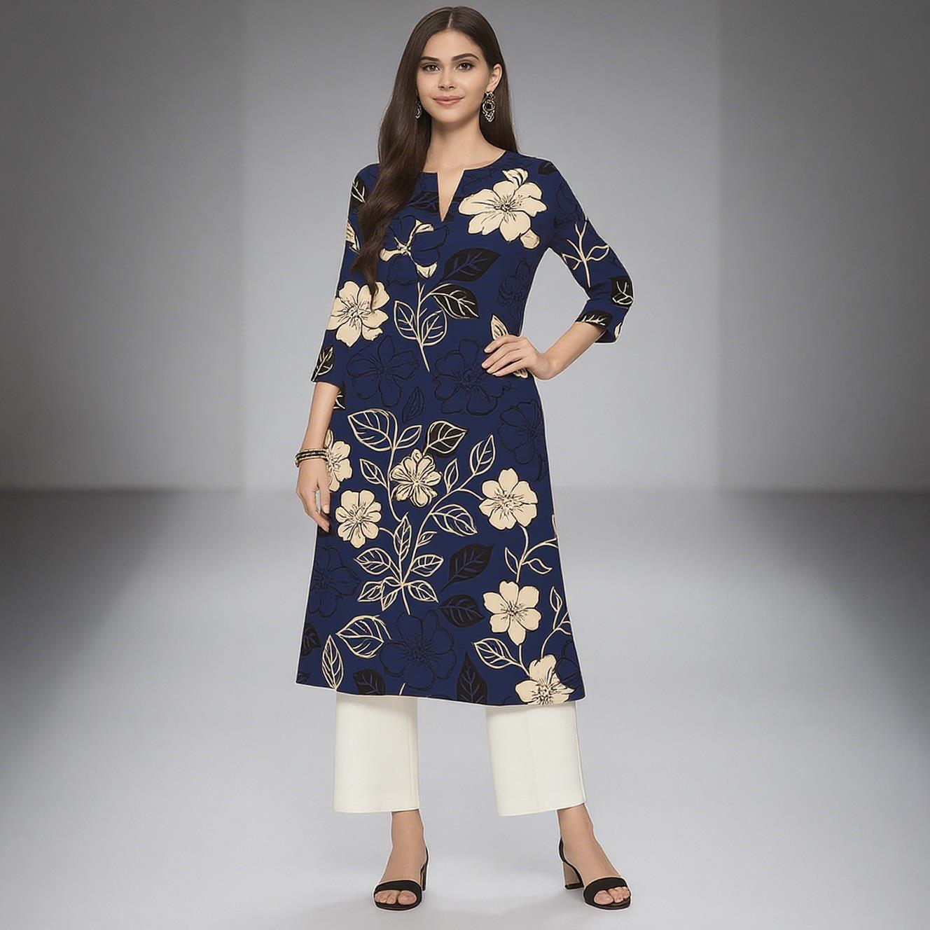 무슬림 여성용 쿠르트 캐주얼 패션 드레스 스트레이트 튜 - Ethnic Fashion Kurtis 리뷰 및 가격