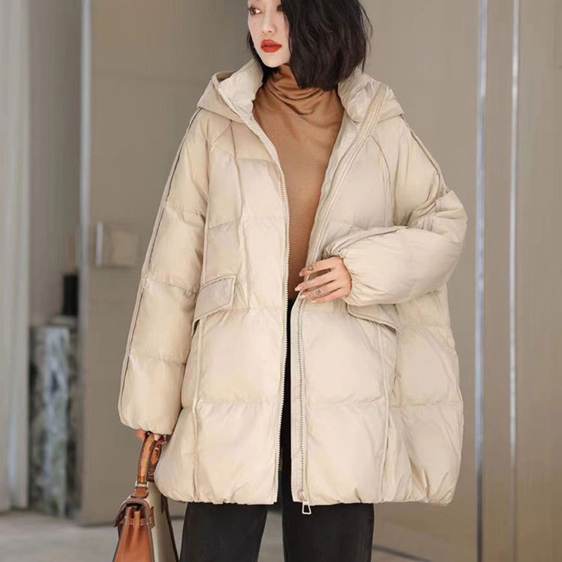 여성용 따뜻한 화이트 덕 다운 후드 다운 재킷, 부티크 - Ethnic Fashion Boutique 리뷰 및 가격