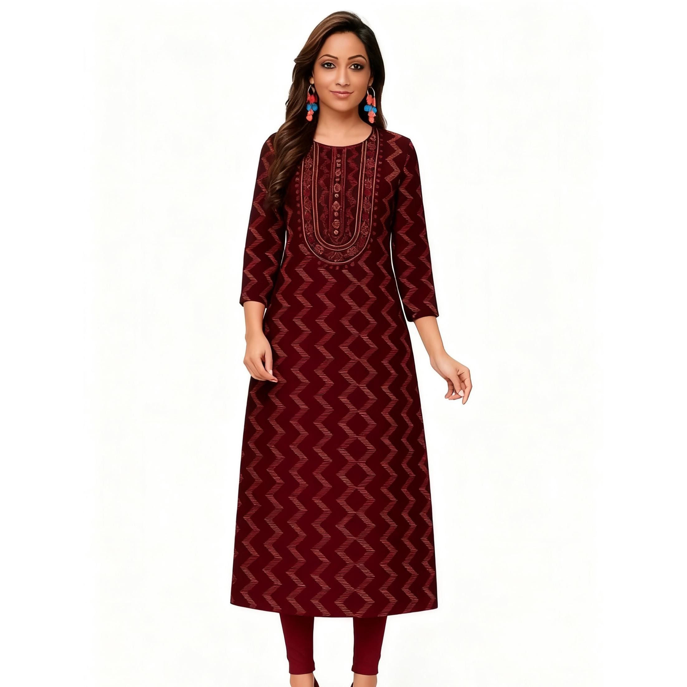 무슬림 쿠르트 여성 패션 편안한 드레스 무슬림 쿠르타  - Ethnic Fashion Kurtis 리뷰 및 가격