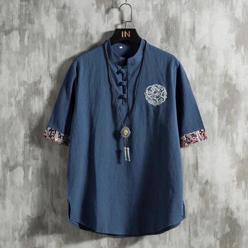 린넨 반팔 티셔츠 남성 여름 반팔 스타일 플러스 사이즈 - Urban Ethnic Fashion 리뷰 및 가격