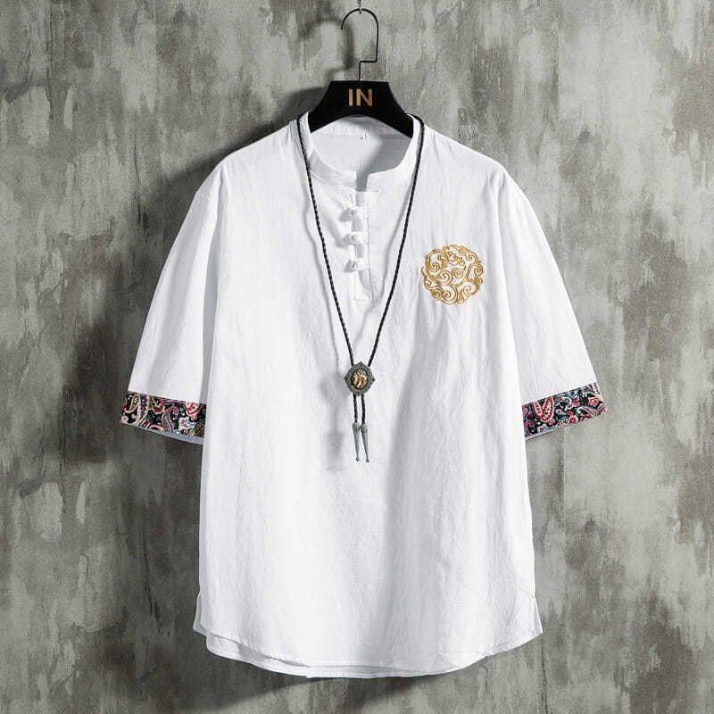 린넨 반팔 티셔츠 남성 여름 반팔 스타일 플러스 사이즈 - Urban Ethnic Fashion 리뷰 및 가격