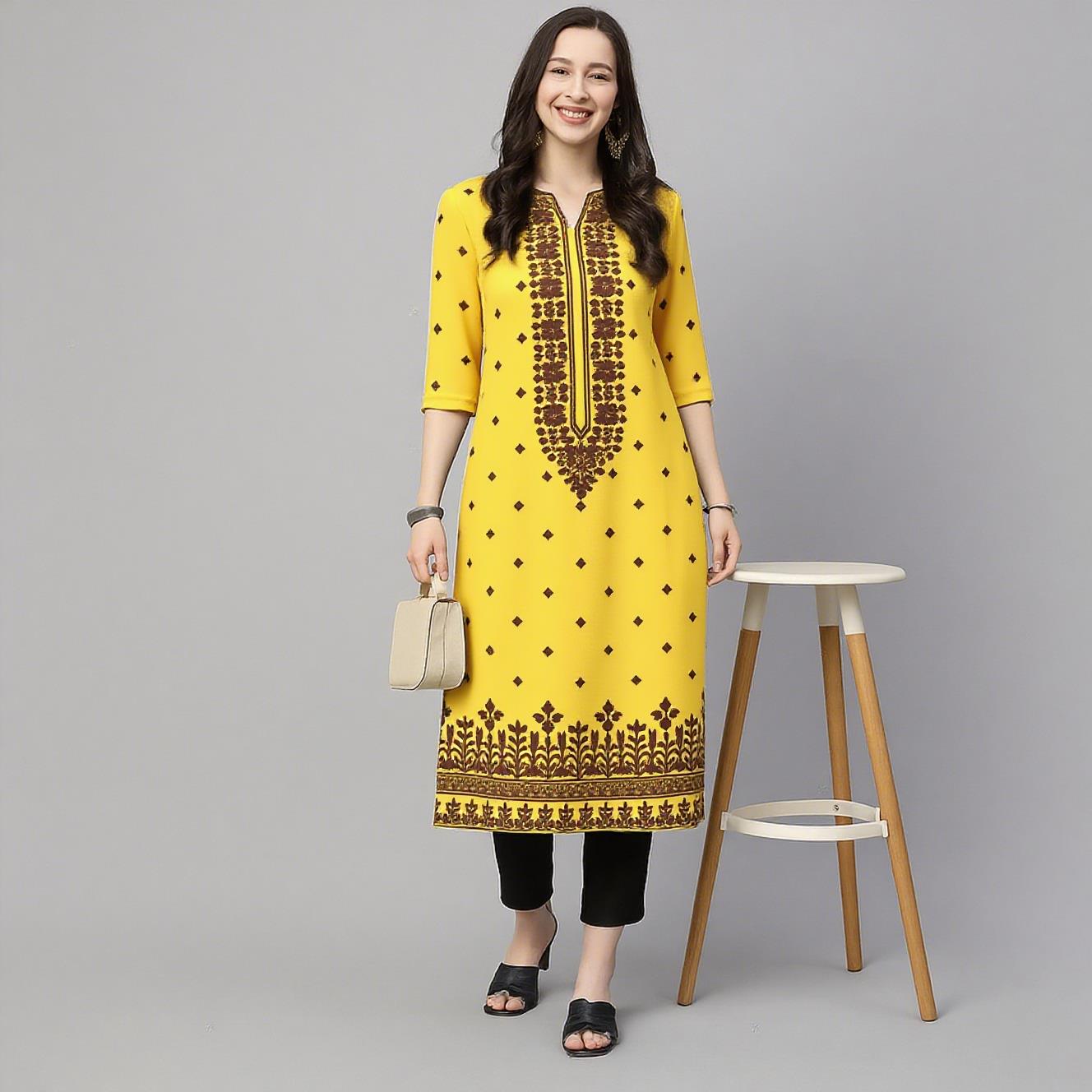 무슬림 쿠르트 플라워 여성 패션 편안한 민족 스타일 스 - Ethnic Fashion Kurtis 리뷰 및 가격