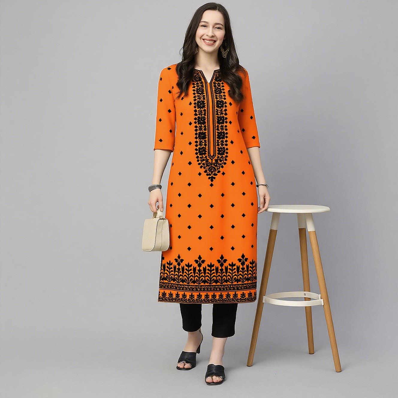 무슬림 쿠르트 플라워 여성 패션 편안한 민족 스타일 스 - Ethnic Fashion Kurtis 리뷰 및 가격