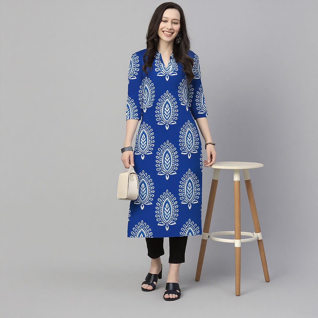 무슬림 쿠르트 플라워 여성 패션 편안한 민족 스타일 스 - Ethnic Fashion Kurtis 리뷰 및 가격