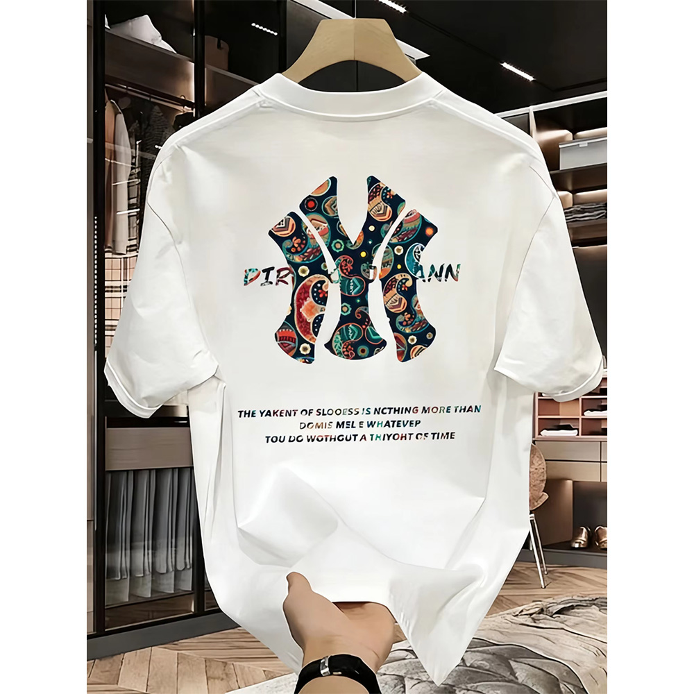 남녀공용 뉴욕 레터 페이즐리 프린트 사이클링 티셔츠 통 - Urban Ethnic Fashion 리뷰 및 가격