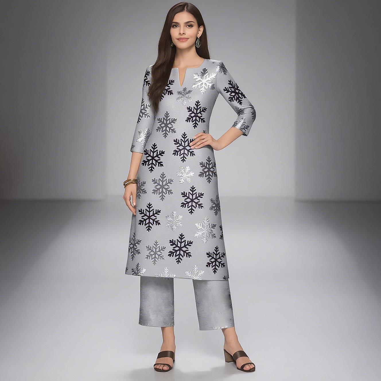 무슬림 쿠르트 여성 캐주얼 패션 드레스 긴 소매 스트레 - Ethnic Fashion Kurtis 리뷰 및 가격