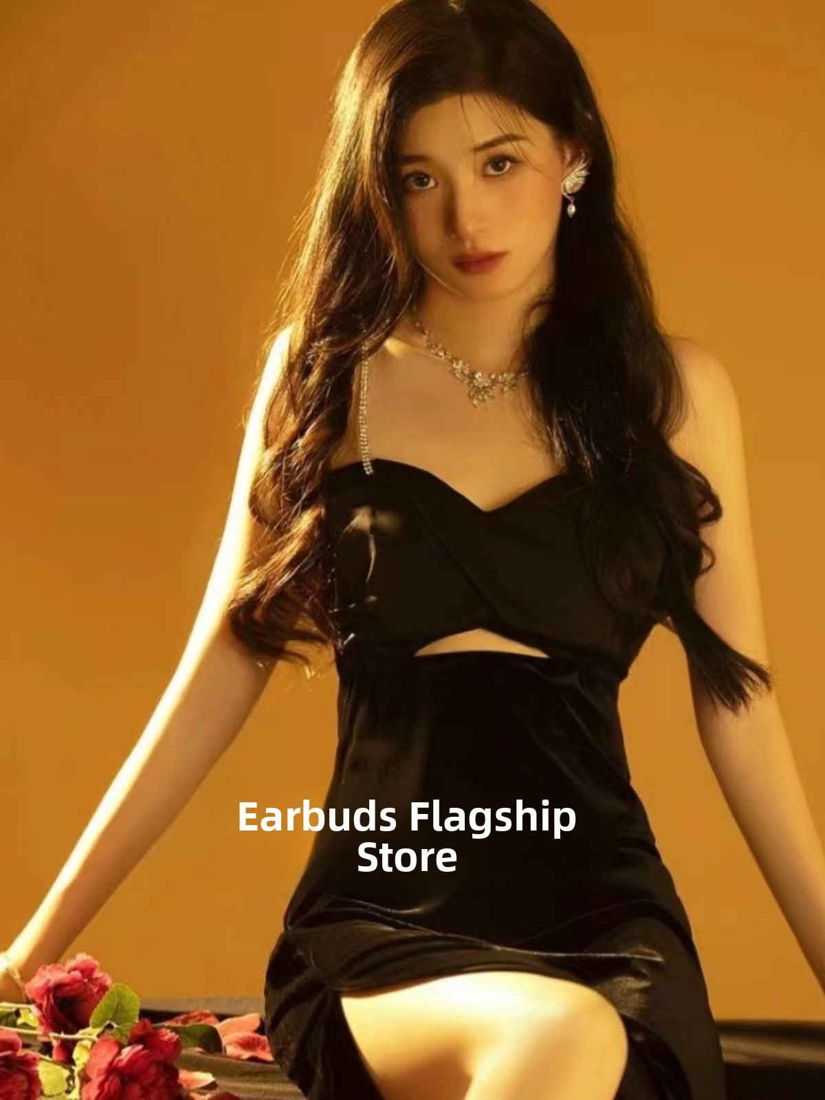 섹시한 백리스 스트랩 드레스 사진 스튜디오 테마 여성  - Ethnic Fashion Studio 리뷰 및 가격