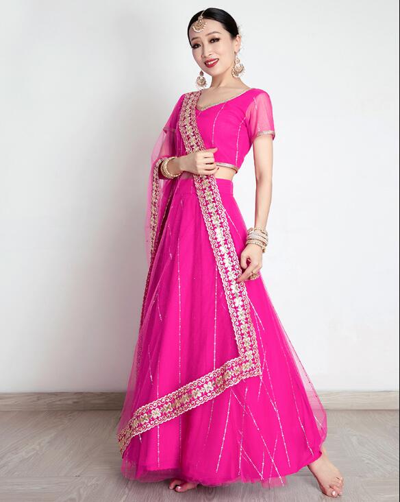 인도 여성 사리 자수 조젯 라인스톤 댄스 무대, 레헨가 - Saree Georgette Women 리뷰 및 가격