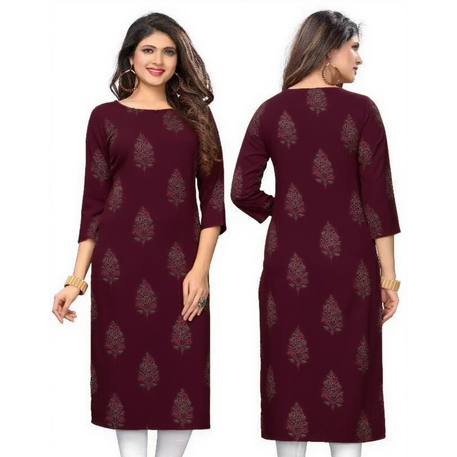무슬림 쿠르트 여성 패션 편안한 민족 의상 모로코 여성 - Ethnic Fashion Kurtis 리뷰 및 가격