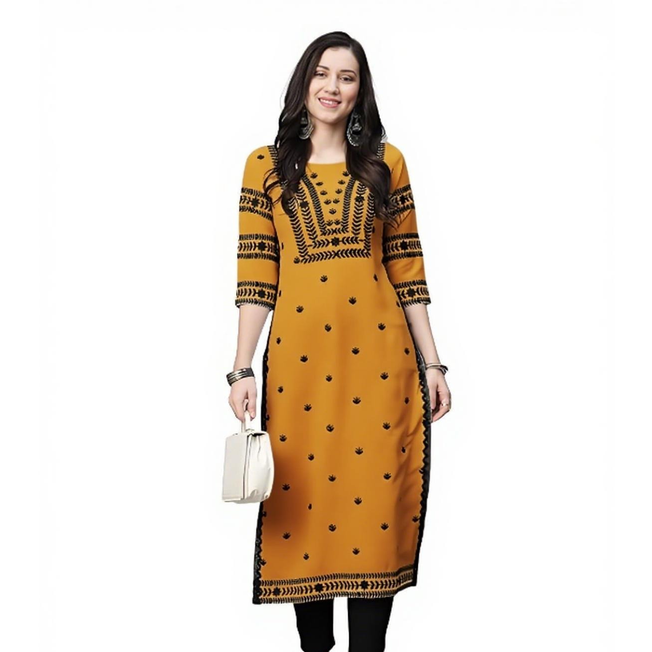 무슬림 쿠르트 플라워 여성 패션 편안한 민족 스타일 스 - Ethnic Fashion Kurtis 리뷰 및 가격
