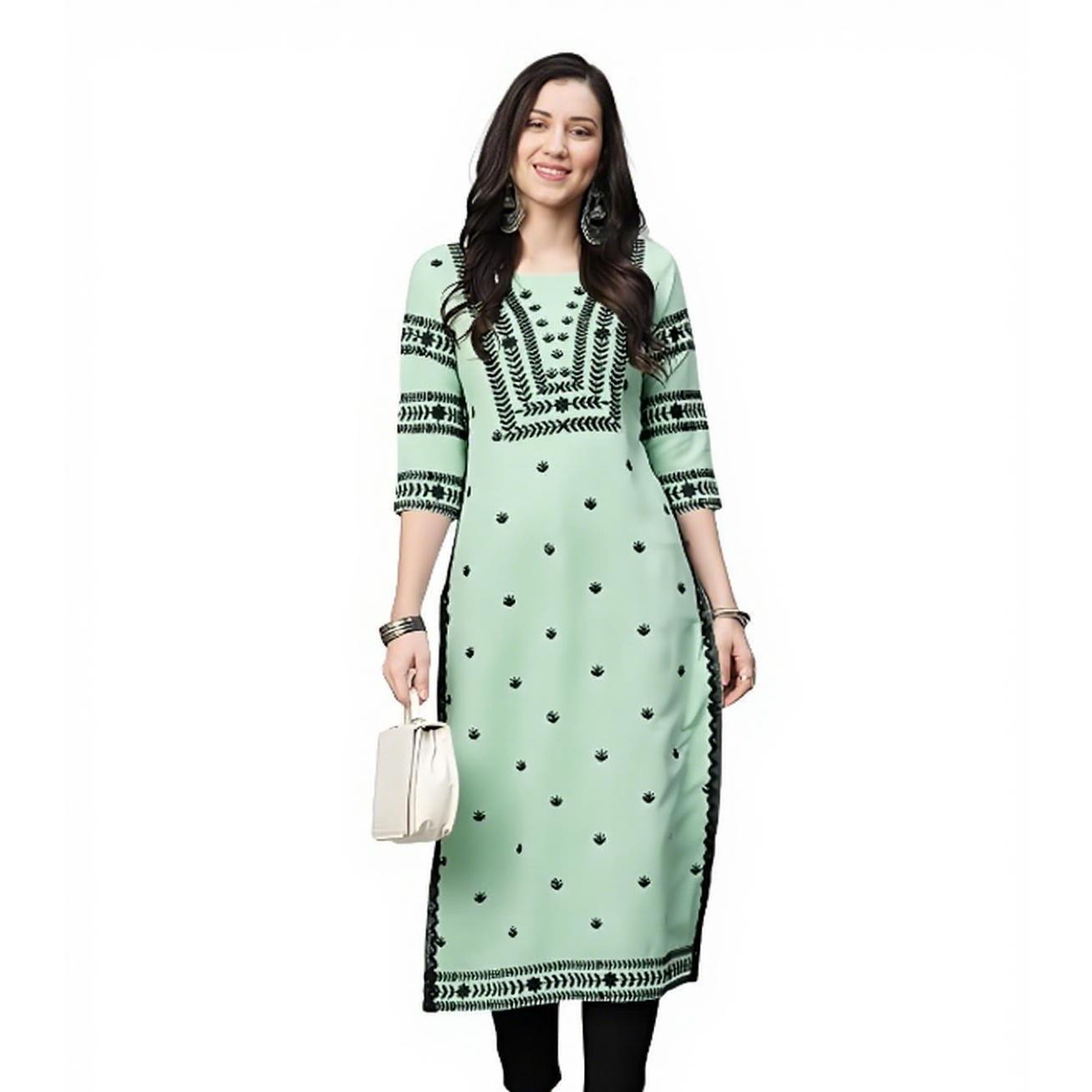무슬림 쿠르트 플라워 여성 패션 편안한 민족 스타일 스 - Ethnic Fashion Kurtis 리뷰 및 가격