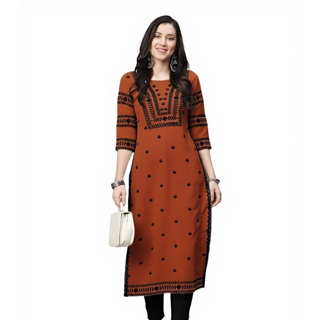 무슬림 쿠르트 플라워 여성 패션 편안한 민족 스타일 스 - Ethnic Fashion Kurtis 리뷰 및 가격