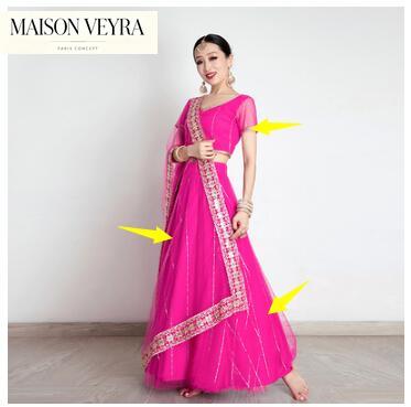 인도 여성용 사리 자수 장식 조젯 라인스톤 무대 댄스  - Saree Georgette Women 리뷰 및 가격