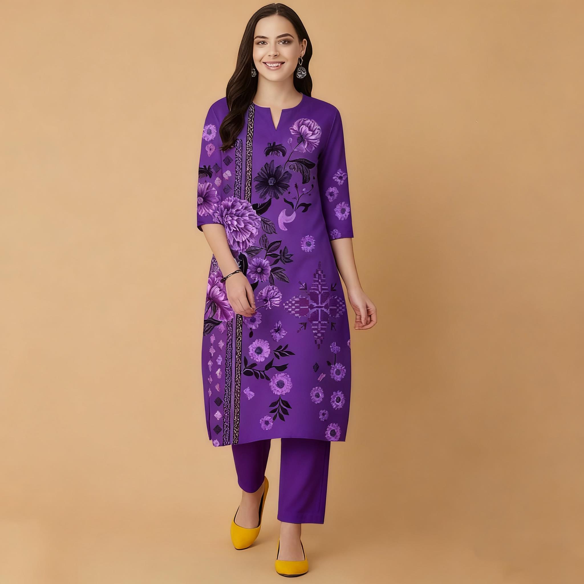 무슬림 플라워스 커트 크리스마스 여성 캐주얼 패션 편안 - Ethnic Fashion Kurtis 리뷰 및 가격