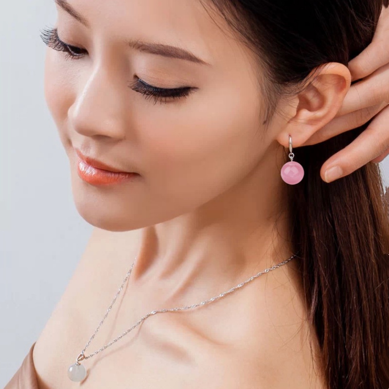 새로운 패션 부티크 귀걸이 핑크 천연 고양이 눈 귀걸이 - Ethnic Fashion Boutique 리뷰 및 가격