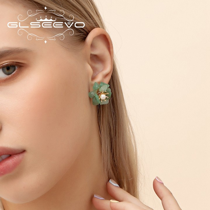 GLSEEVO 천연 진주 925 실버 스털링 꽃 귀걸이 - Ethnic Luxe Fashion 리뷰 및 가격